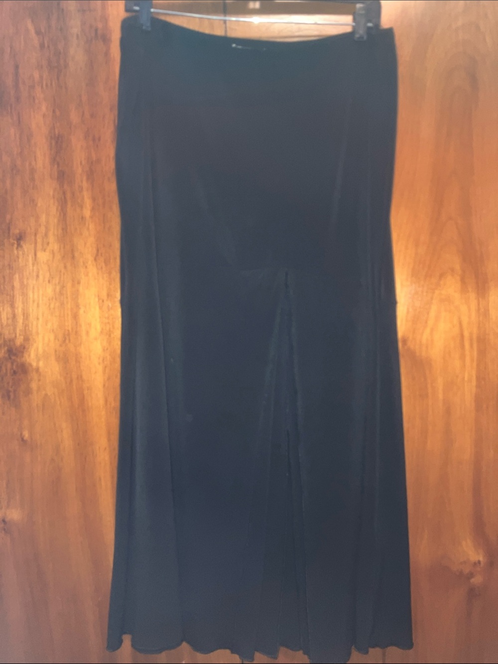 August Silk most elegant black midi skirt, XL